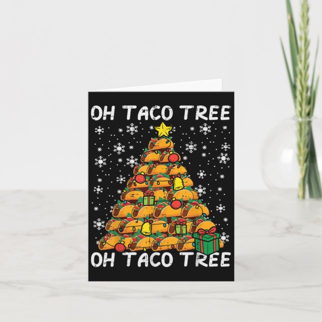 Tacos Christmas Tree Funny Xmas Foodie Mexican Men Card (Front)