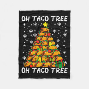 Tacos Christmas Tree Funny Xmas Foodie Mexican Men Fleece Blanket