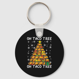 Tacos Christmas Tree Funny Xmas Foodie Mexican Men Key Ring