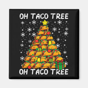 Tacos Christmas Tree Funny Xmas Foodie Mexican Men Magnet