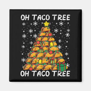 Tacos Christmas Tree Funny Xmas Foodie Mexican Men Magnet