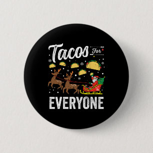 Tacos For Everyone Christmas Taco Funny Xmas Santa 6 Cm Round Badge
