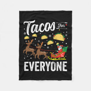 Tacos For Everyone Christmas Taco Funny Xmas Santa Fleece Blanket