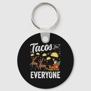 Tacos For Everyone Christmas Taco Funny Xmas Santa Key Ring