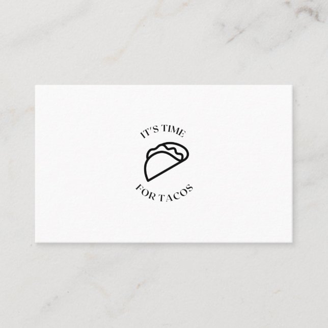 Tacos Mexican fast food time Business Card (Front)