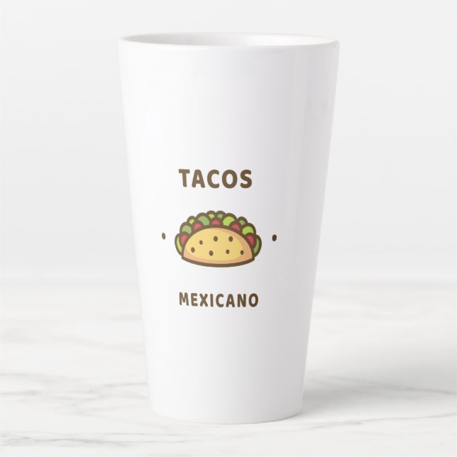 tacos mexicano latte mug (Front)