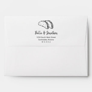 Tacos on Personalised Wedding Envelope