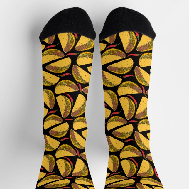 Tacos Patterned Mexican Chef Socks (Top)