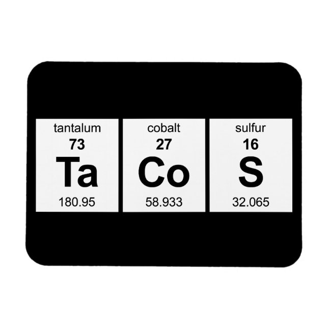 TaCoS Periodic Table Magnet (Horizontal)