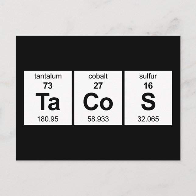 TaCoS Periodic Table Postcard (Front)