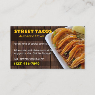 Tacos service business cards