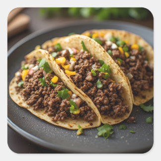 Tacos Square Sticker