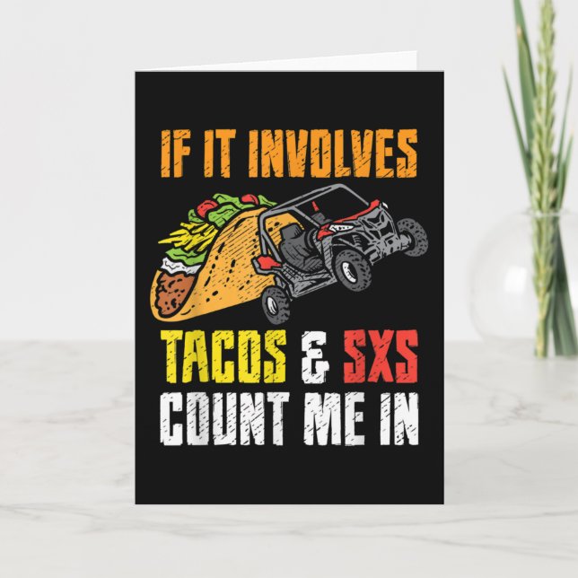 Tacos & SxS Four Wheeler Quad Off-Roading UTV ATV Card (Front)