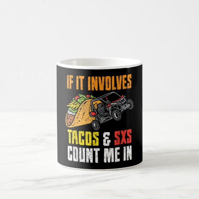 Tacos & SxS Four Wheeler Quad Off-Roading UTV ATV Coffee Mug (Center)