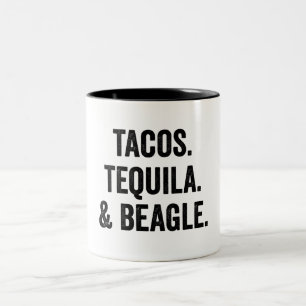 Tacos Tequila And Beagle Funny Two-Tone Coffee Mug