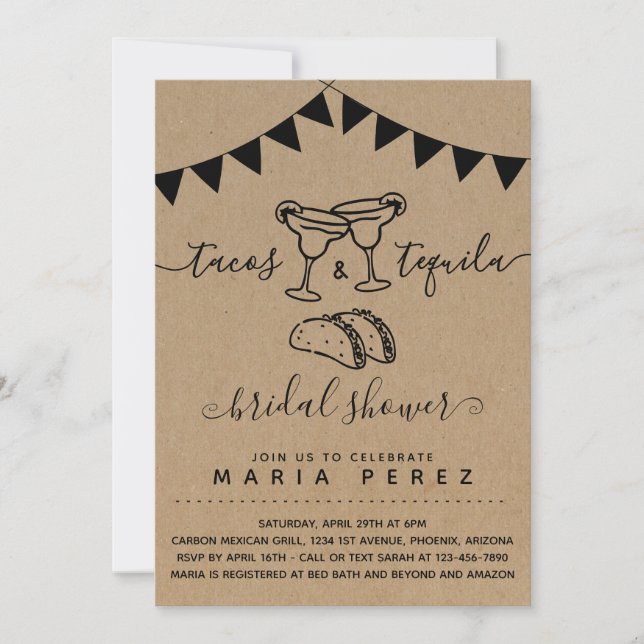 Tacos & Tequila Couples' Bridal Shower Invitation (Front)