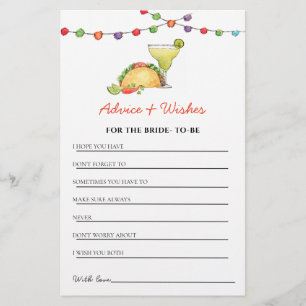 Tacos &  Tequila Fiesta shower Advice & Wishes 
