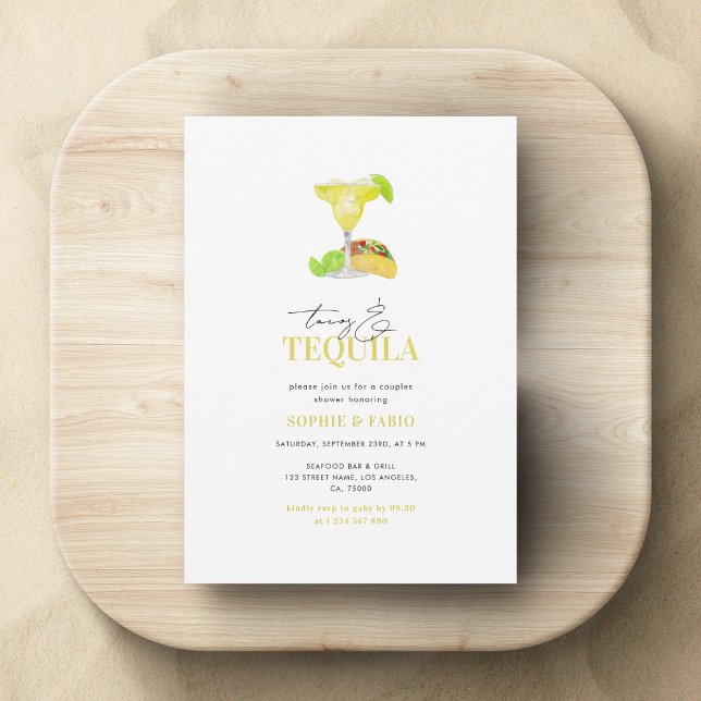 Tacos & Tequila Mexican Fiesta Couples Shower Invitation (Creator Uploaded)