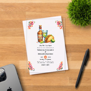 Tacos & Tequila Mexican Fiesta Wedding Transparent Acrylic Invitations