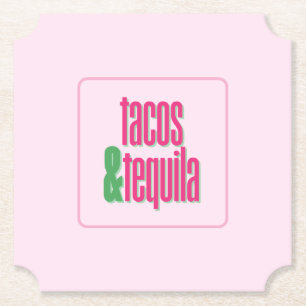 Tacos Tequila Mexican Theme Paper Coaster