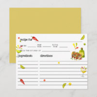 Tacos & Tequila Tropical Bridal Shower Recipe Card