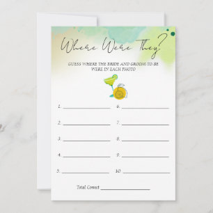 Tacos & Tequila Watercolor Bridal Shower Game Card
