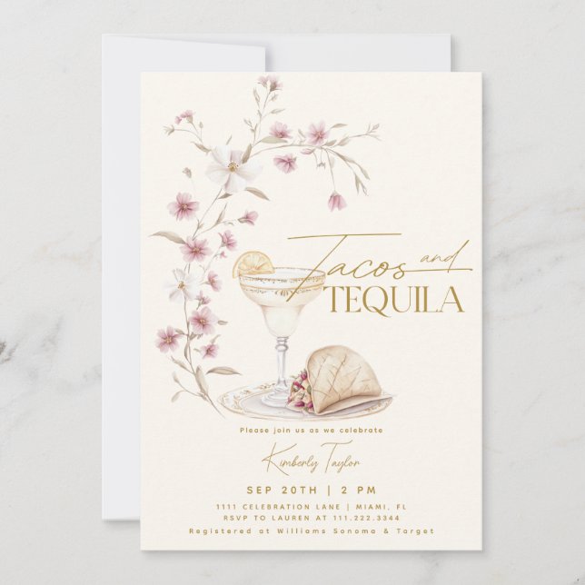 Tacos & Tequila Wildflower Bridal Shower Invitation (Front)