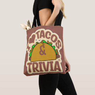 Tacos Trivia Funny Gamer Food Toon Logo Tote Bag