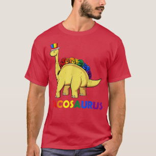 Tacosaur LGBT-Q Cinco De Mayo Gay Pride Rainbow Fl T-Shirt