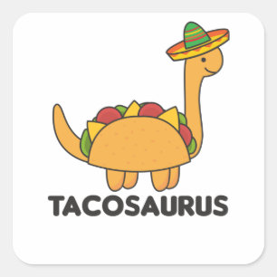 Tacosaurus Cinco De Mayo Dinosaur Funny Dino Square Sticker