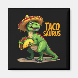 Tacosaurus cinco de mayo fiesta t-rex sombrero magnet