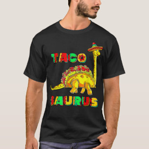 Tacosaurus Cinco De Mayo s Funny Taco Dinosaur Gif T-Shirt