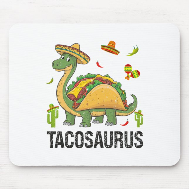 Tacosaurus Dinosaur Taco T Rex Funny Cinco De Mayo Mouse Mat (Front)