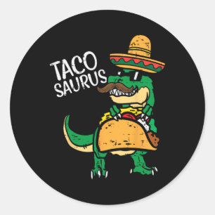 Tacosaurus Taco Dino Trex Cinco De Mayo Kids Toddl Classic Round Sticker