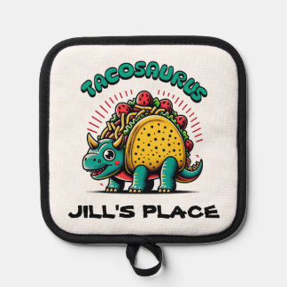 Tacosaurus Triceratops Funny Cartoon Pot Holder