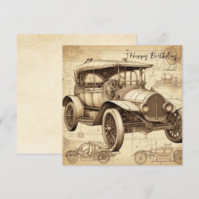 Tacot Faux Vintage illustration personalised SC (Front/Back)