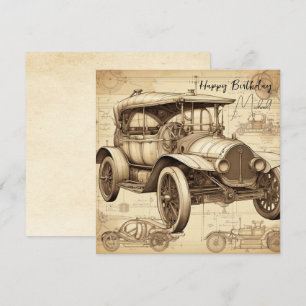 Tacot Faux Vintage illustration personalised SC