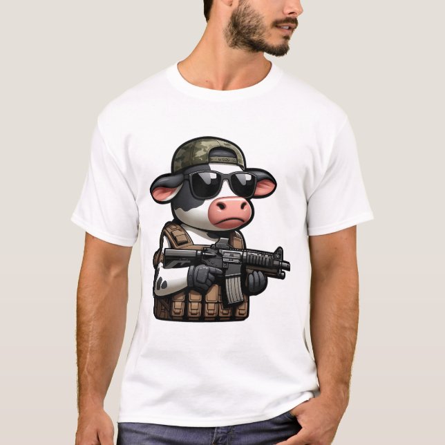 Tactical Cow  T-Shirt (Front)