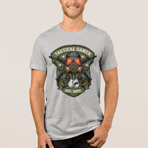 Tactical Gamer Military Badge Emblem Tri-Blend Shirt