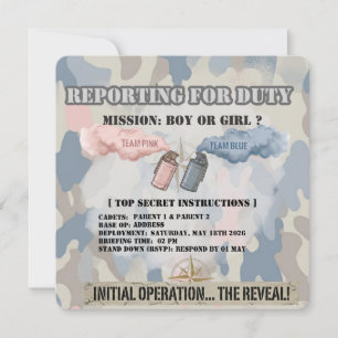 Tactical Gender Reveal Invitation