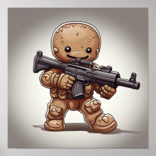Tactical Gingerbread Man Poster