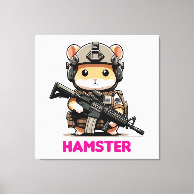 Tactical Hamster Canvas Print (Front)