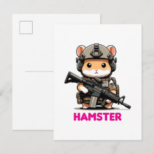 Tactical Hamster Invitation Postcard