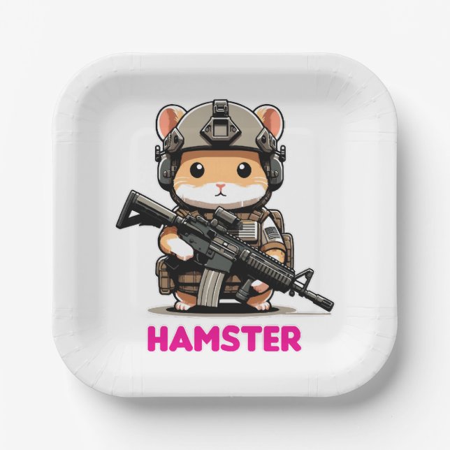 Tactical Hamster Paper Plate (Front)