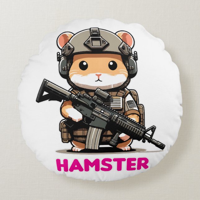 Tactical Hamster Round Cushion (Front)