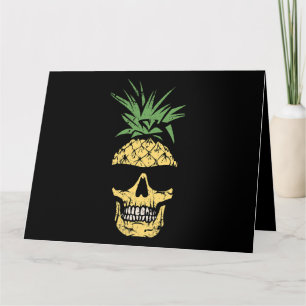 Tactical Pineapple Skull In Sunglasses Funny Tropi Card