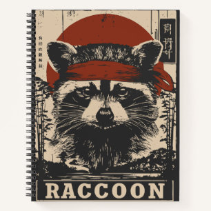 Tactical Raccoon in Vintage Headgear Notebook