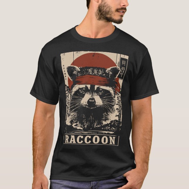 Tactical Racoon in Vintage Headgear T-Shirt (Front)