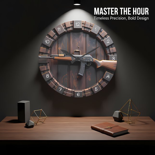 Tactical Rifle Barrel Wood Large Clock (Creator Uploaded)