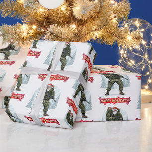 Tactical Santa Christmas Wrapping Paper